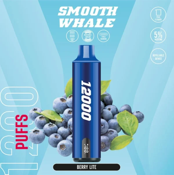 SMOOTH Whale 12000 Disposable Vape Berry Lite 12000 Puffs 20MG