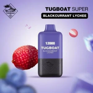 Buy Tugboat super 12000 Blackcurrant lychee dipsosable vape