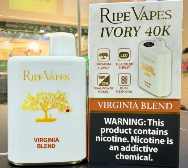Ripe Vapes Ivory 40K Puffs flavor virginia blend